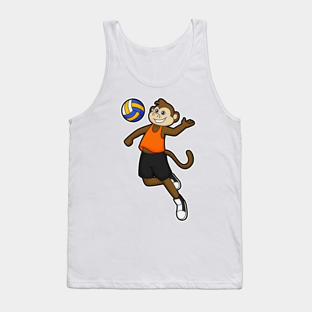 Monkey as Volleyball player with Volleyball Tank Top by Markus Schnabel